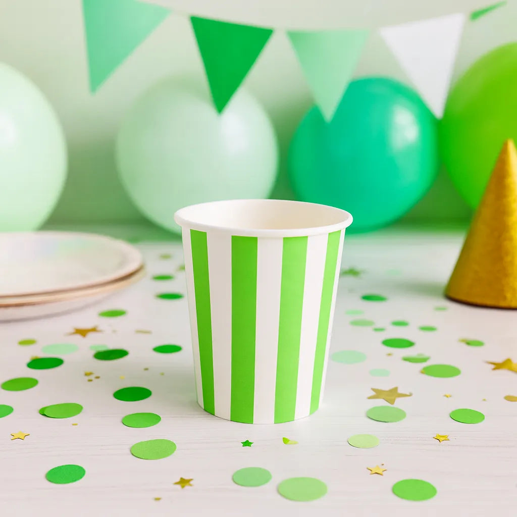 Gobelet Jetable Rayé Vert