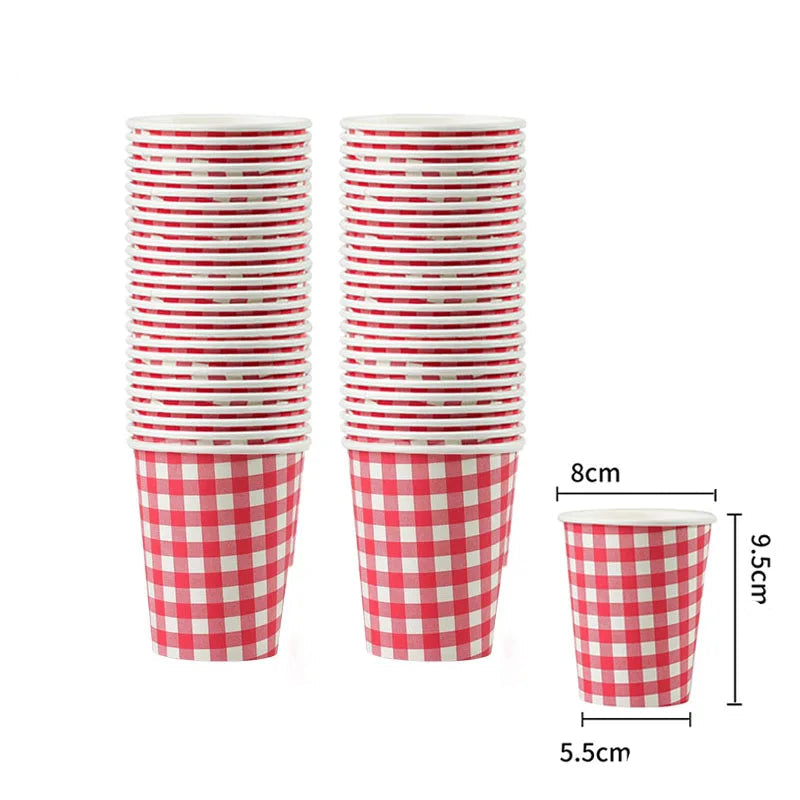 Gobelet Jetable carreaux Rouge Original