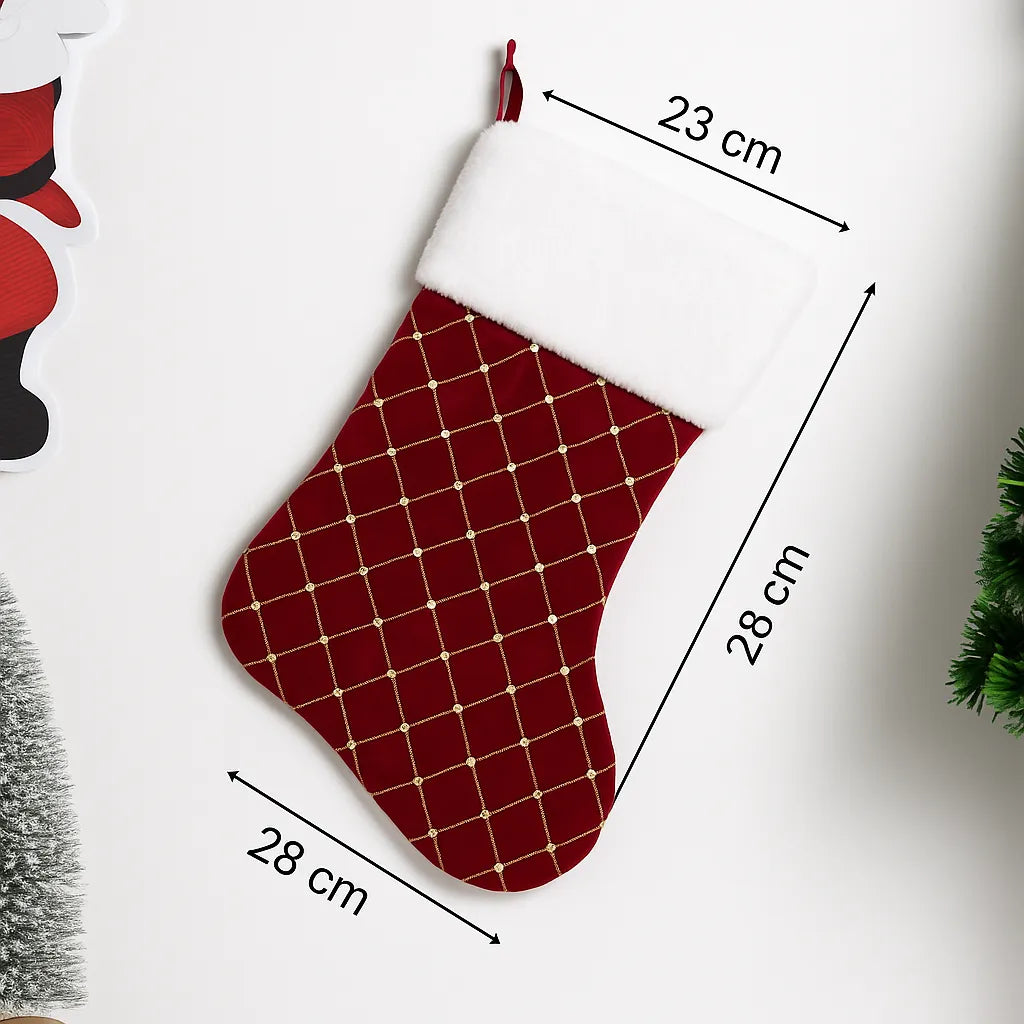 Grande Chaussette de Noël Rouge 1