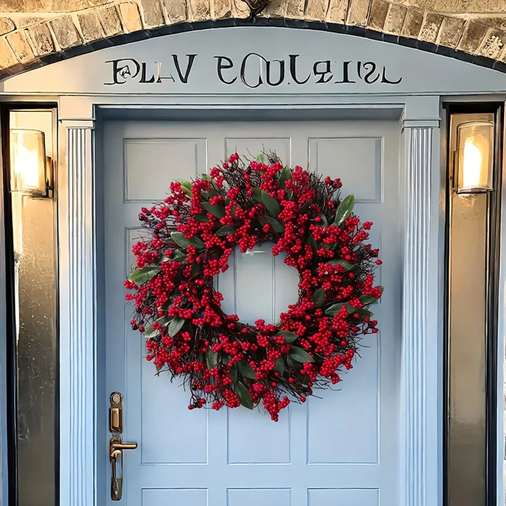 Grande Couronne de Noël Baies de Houx