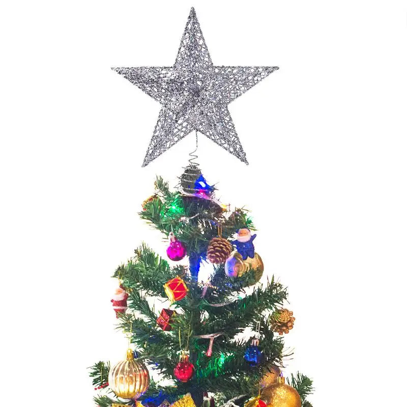 Grande Etoile de Sapin Argentée à Sequins