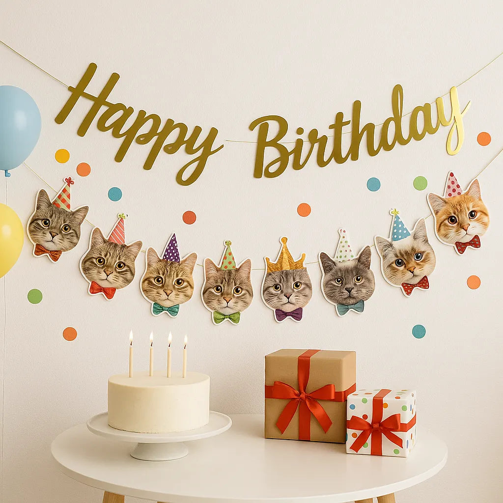 Guirlande Anniversaire Chat Design
