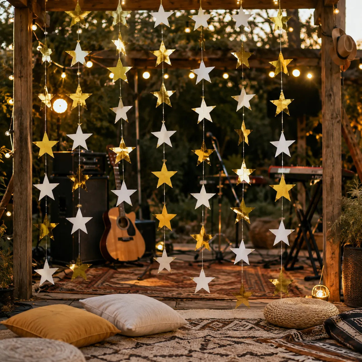 Guirlande Anniversaire Etoiles Dorées