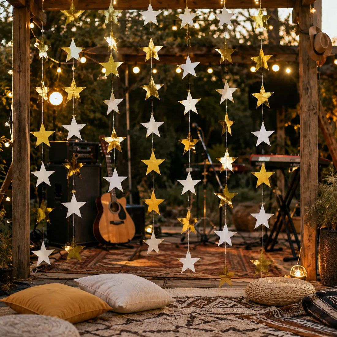 Guirlande Anniversaire Etoiles Dorées