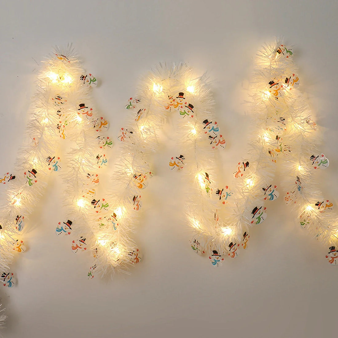 Guirlande Blanche Bonhomme de Neige à LED Chaud Design