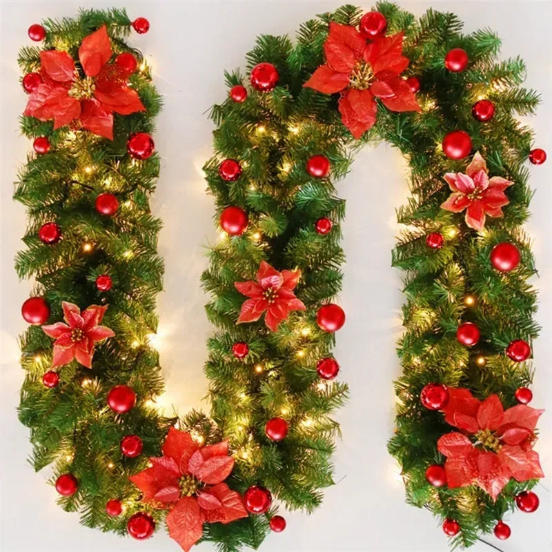 Guirlande Décorative à Fleurs Rouges Noël