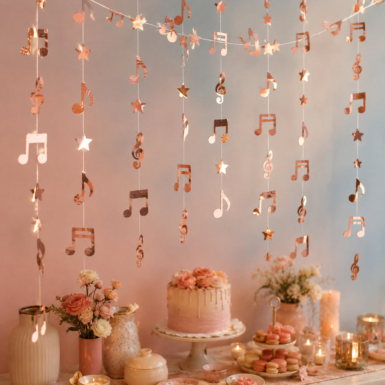 Guirlande Décoratives Rose Gold Musiques 