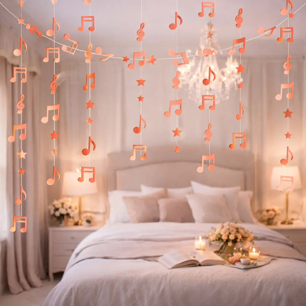 Guirlande Décoratives Rose Gold Musiques élégant