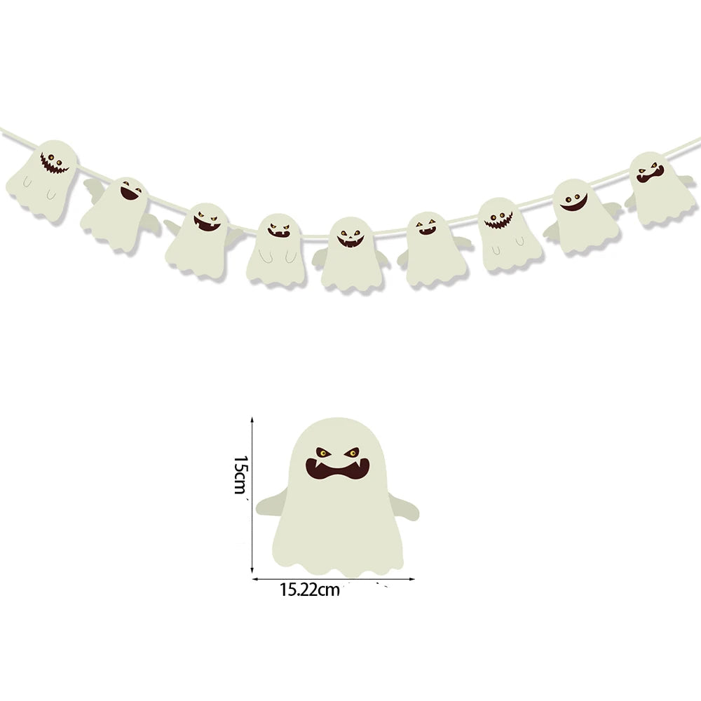 Guirlande Halloween Fantômes Blancs Design