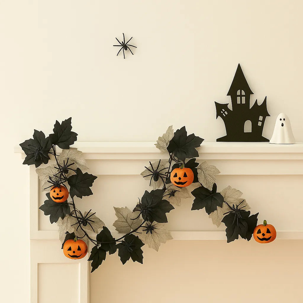 Guirlande Halloween Noir et Blanc Citrouille