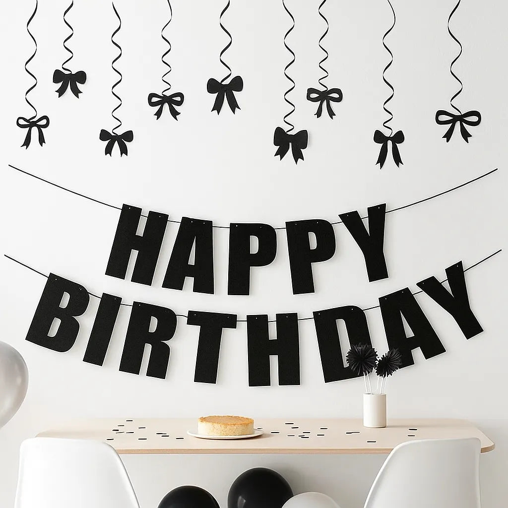 Guirlande Happy Birthday Noire