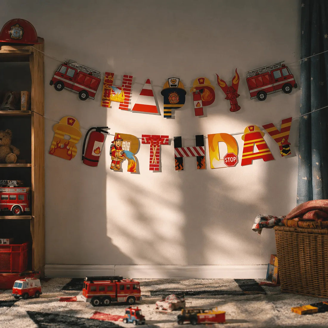 Guirlande Happy Birthday Pompier