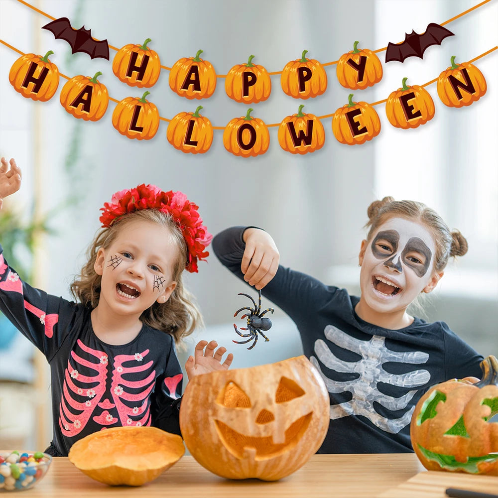 Guirlande "Happy Halloween" Citrouille