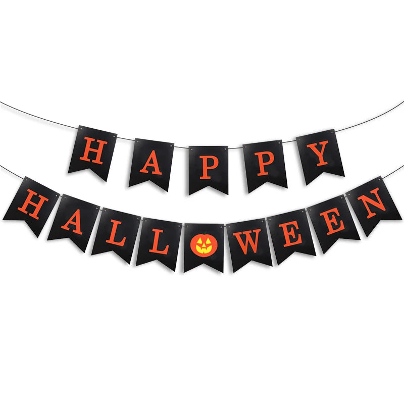 Guirlande Happy Halloween Noire Moderne