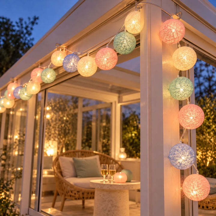 Guirlande Lumineuse Boules Pastel