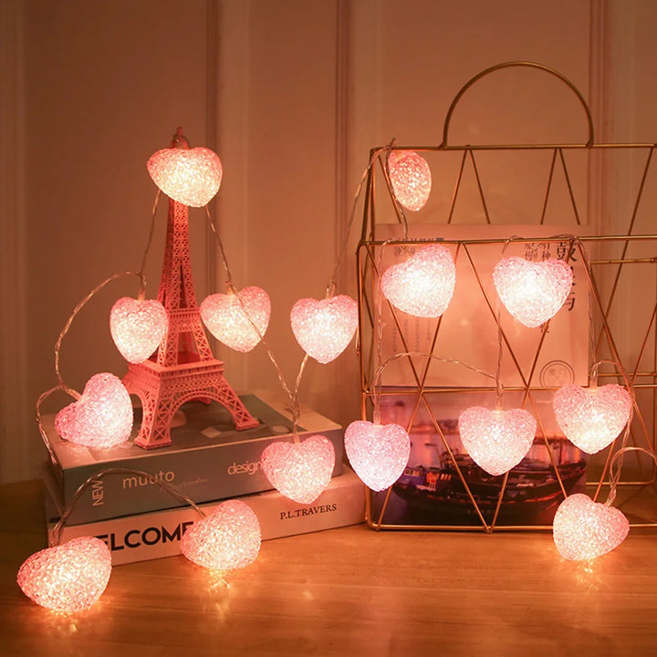 Guirlande Lumineuse Cœurs Roses