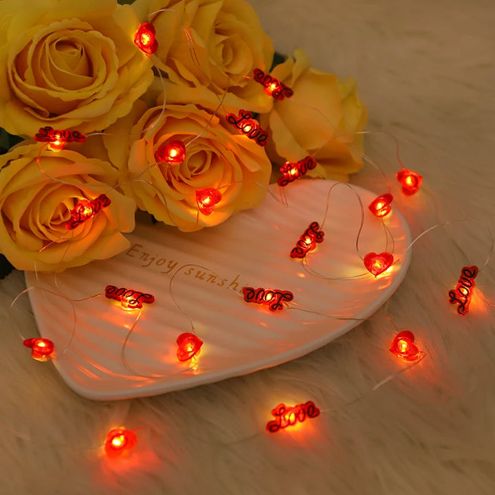 Guirlande Lumineuse Cœurs et Love
