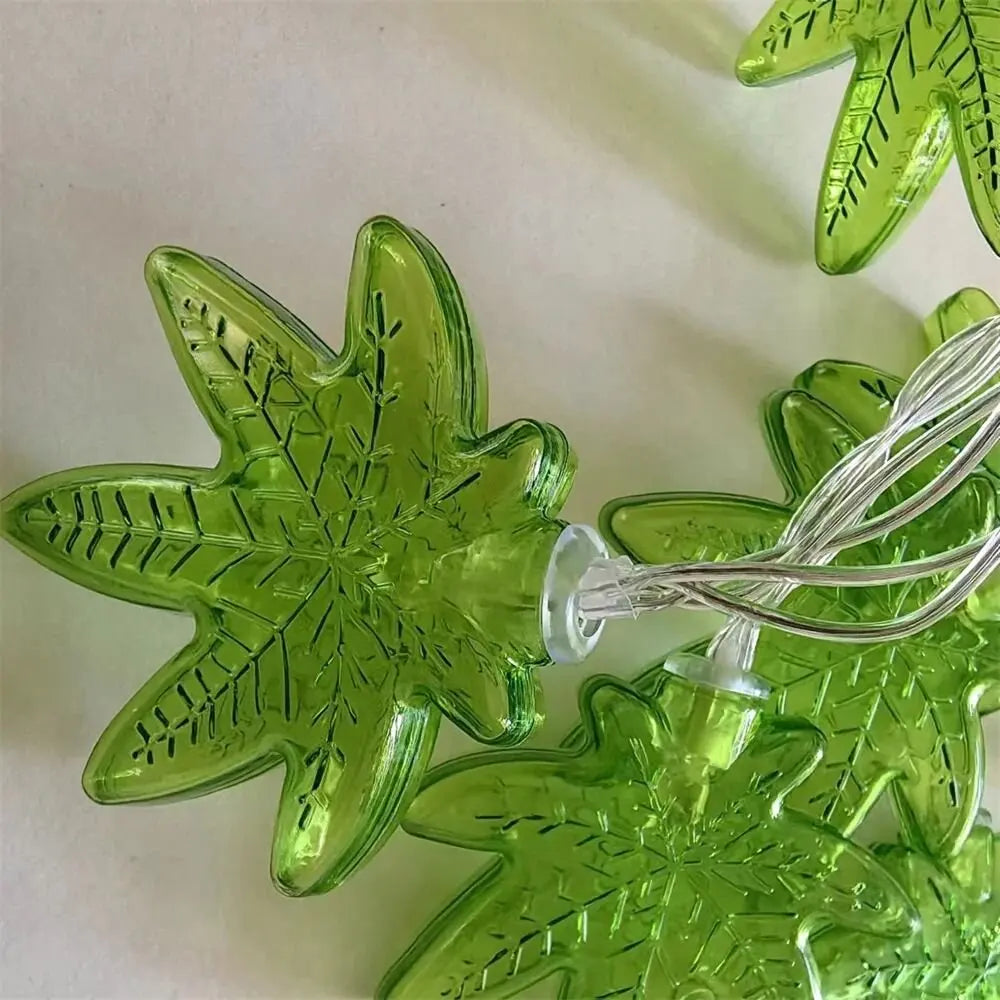 Guirlande Lumineuse Feuille d’érable Verte élégant