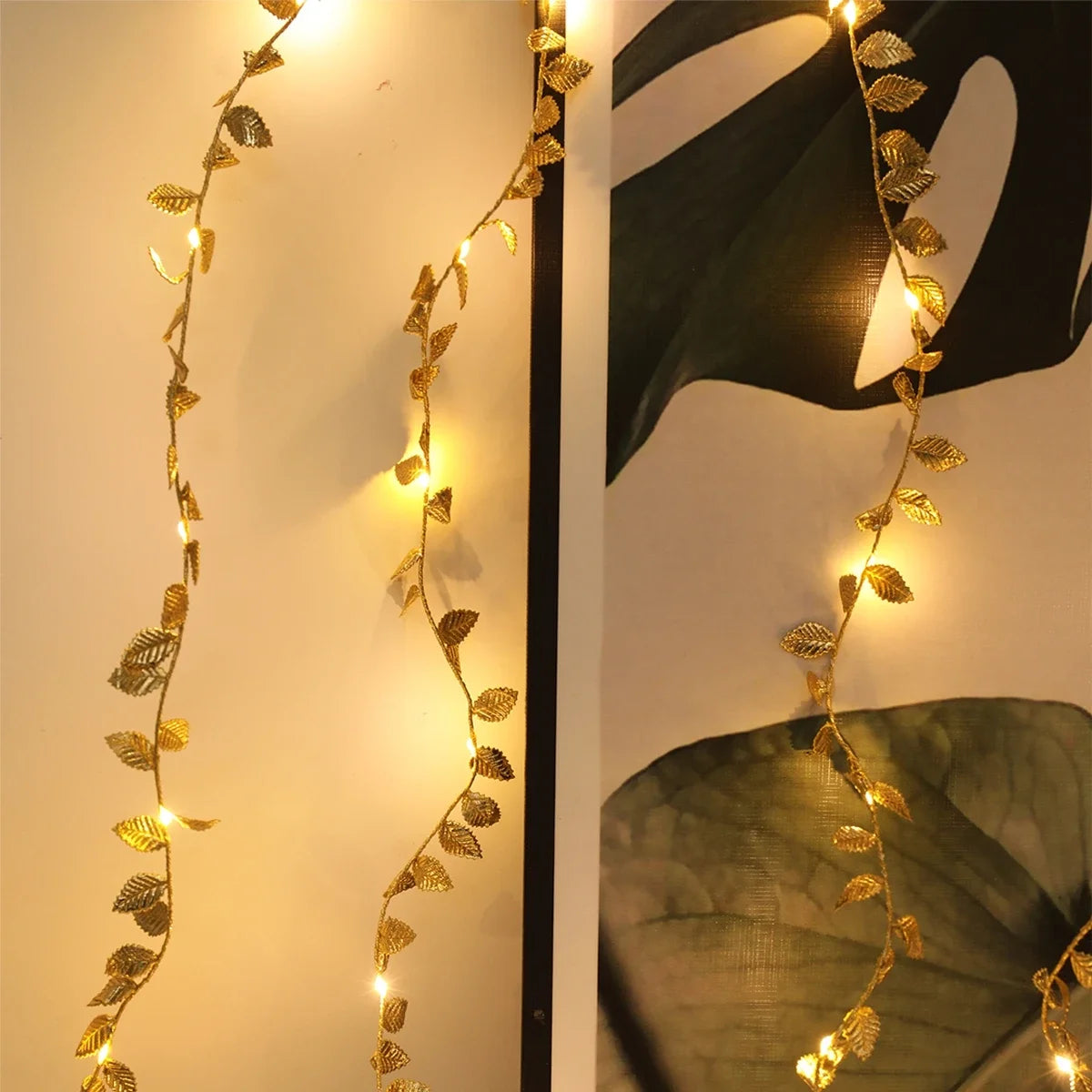 Guirlande Lumineuse à Feuilles Dorées Flexible 