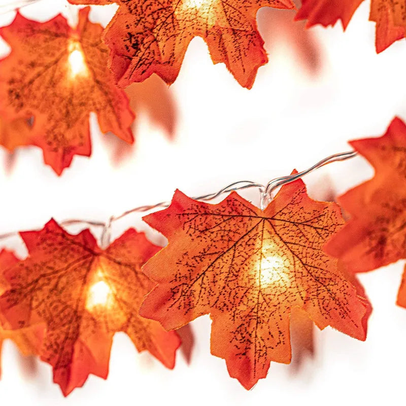 Guirlande Lumineuse Feuilles d’Erables Dégradés Halloween réaliste