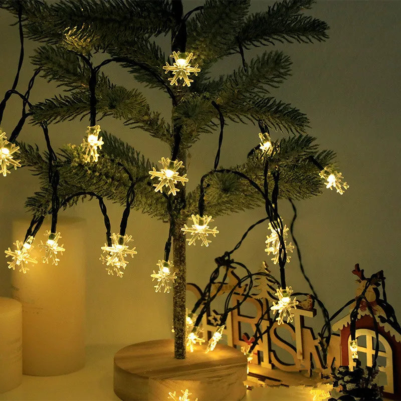 Guirlande Lumineuse Flocons De Noël Blanc Chaud tendance