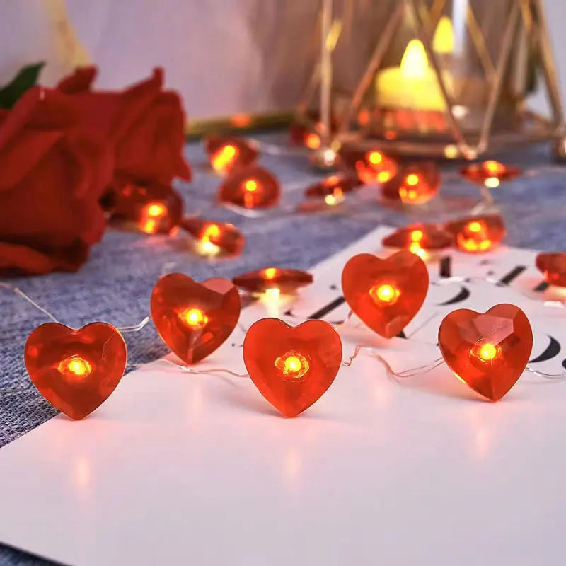 Guirlande Lumineuse Saint-Valentin Cœurs Rouge