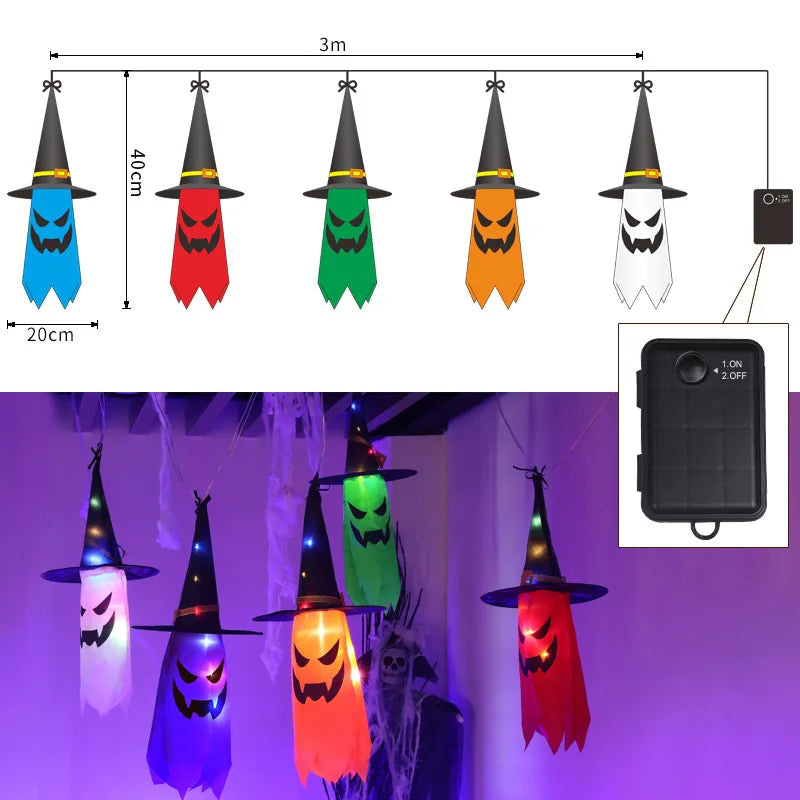 Guirlande Lumineuse de Fantômes Colorés Alimentation Dimensions