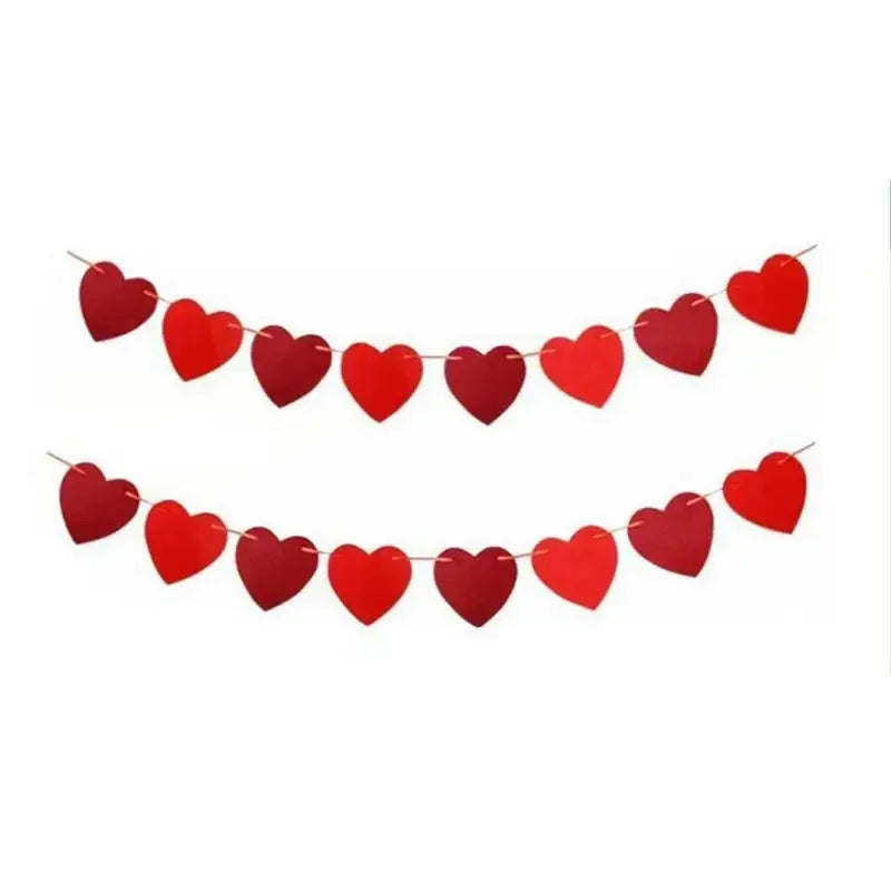 Guirlande Romantique Cœurs Rouges Unique