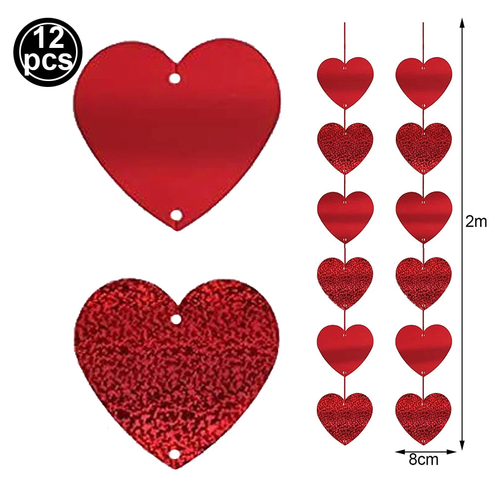 Guirlande Saint-Valentin Cœurs Rouges Chic Durable
