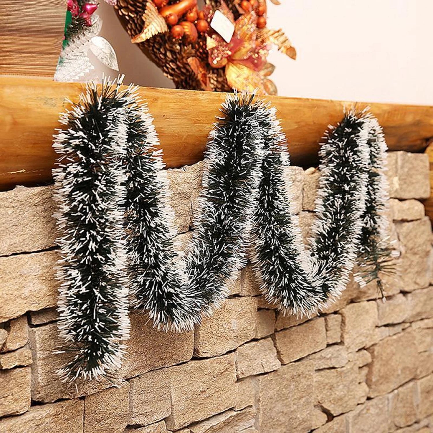 Guirlande Touffue Enneigée Déco