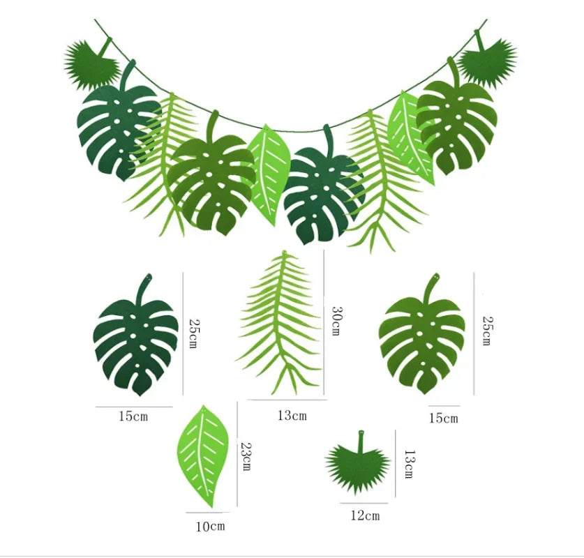 Guirlande de Feuilles Tropicales Vertes