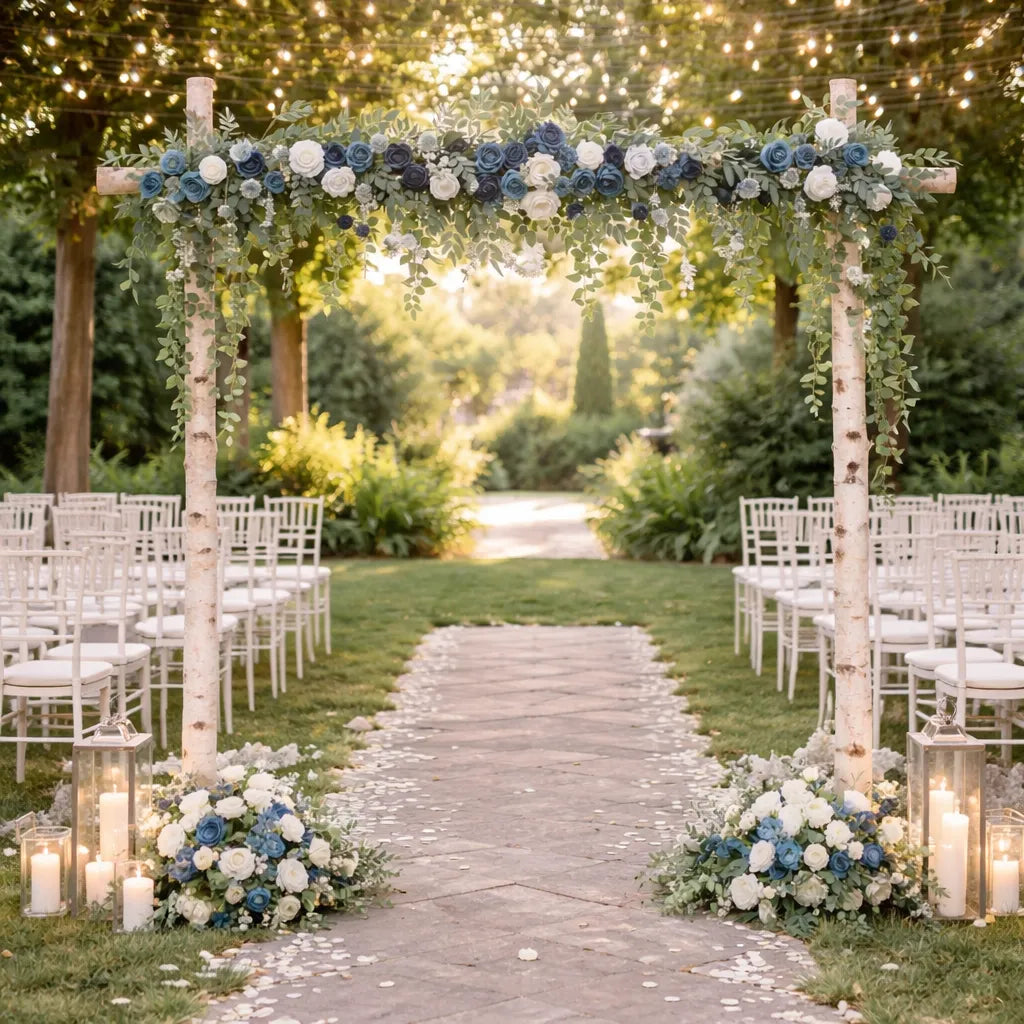 Guirlande de Fleurs Bleues Pour Arche