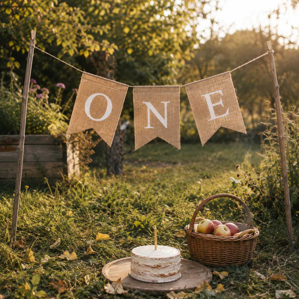Guirlandes Premier Anniversaire Toile de Jute 