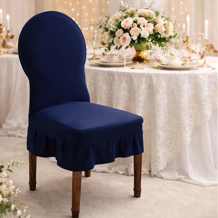 Housse Bleue Chic pour Chaise Mariage