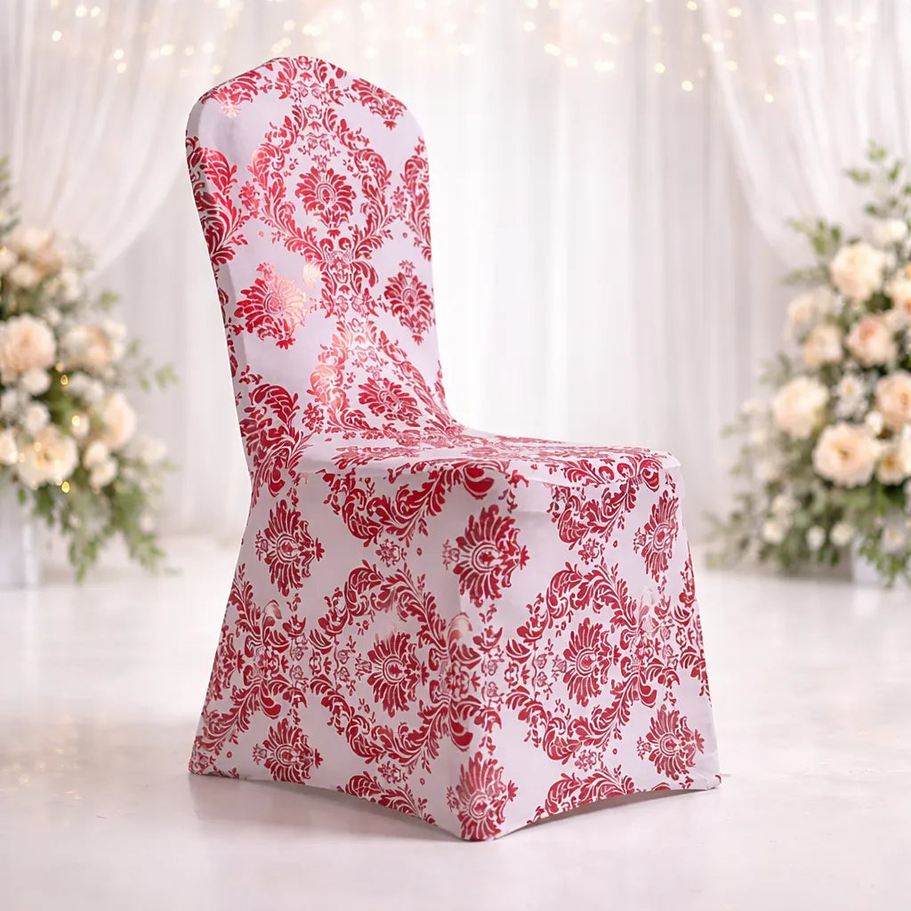 Housse de Chaise Mariage Extensible Fleurie