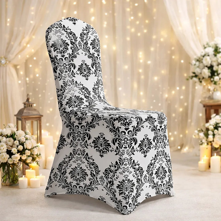 Housse de Chaise Mariage Noir et Blanc