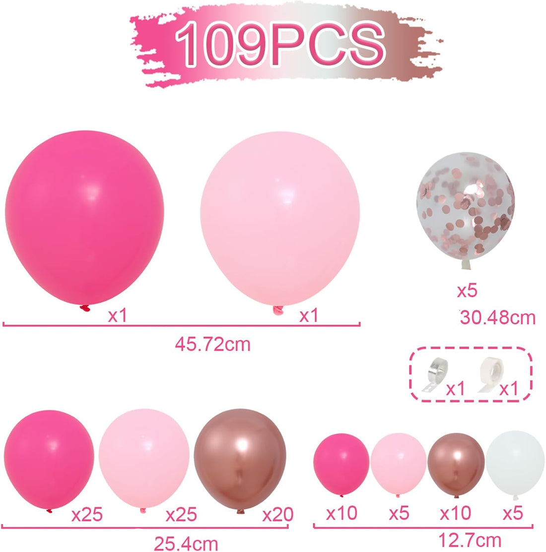 Kit Arche Ballon Girly rose