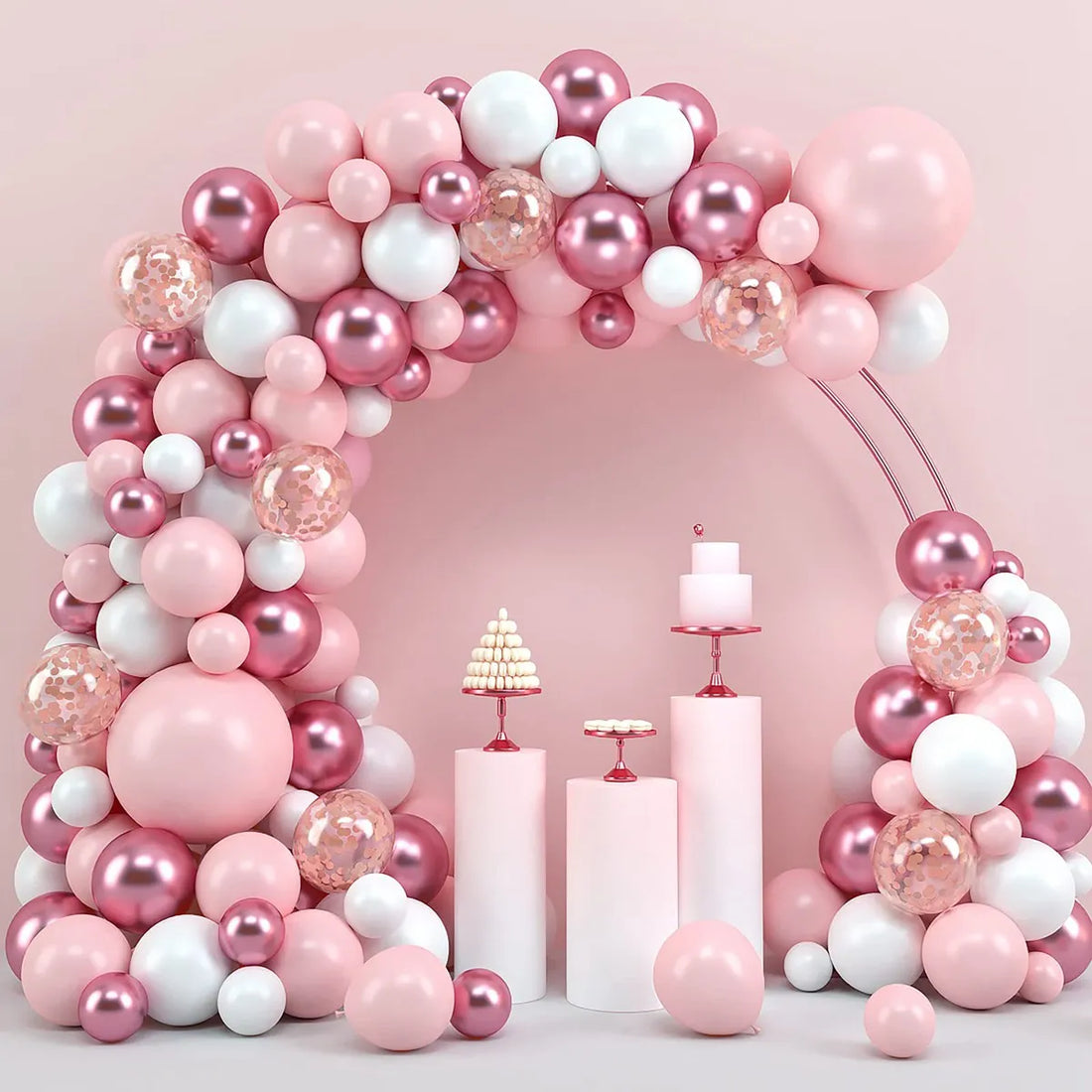 Kit Ballons Arche Thème Rose