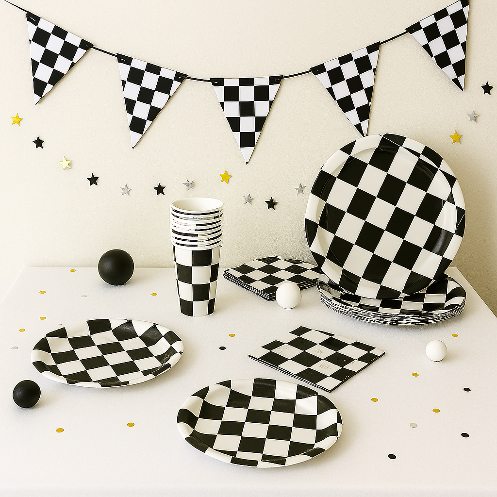 Kit Vaisselle Anniversaire Course Voitures