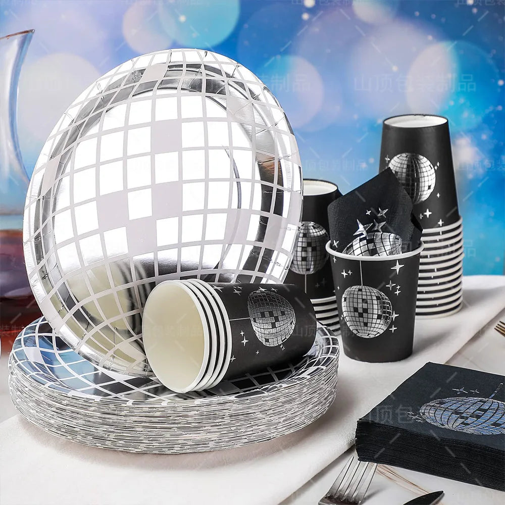 Kit Vaisselle Disco Papier 