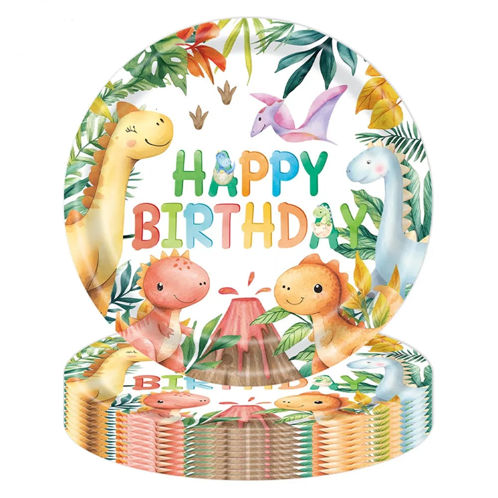 Kit Vaisselle Happy Birthday Dinosaure Mignon