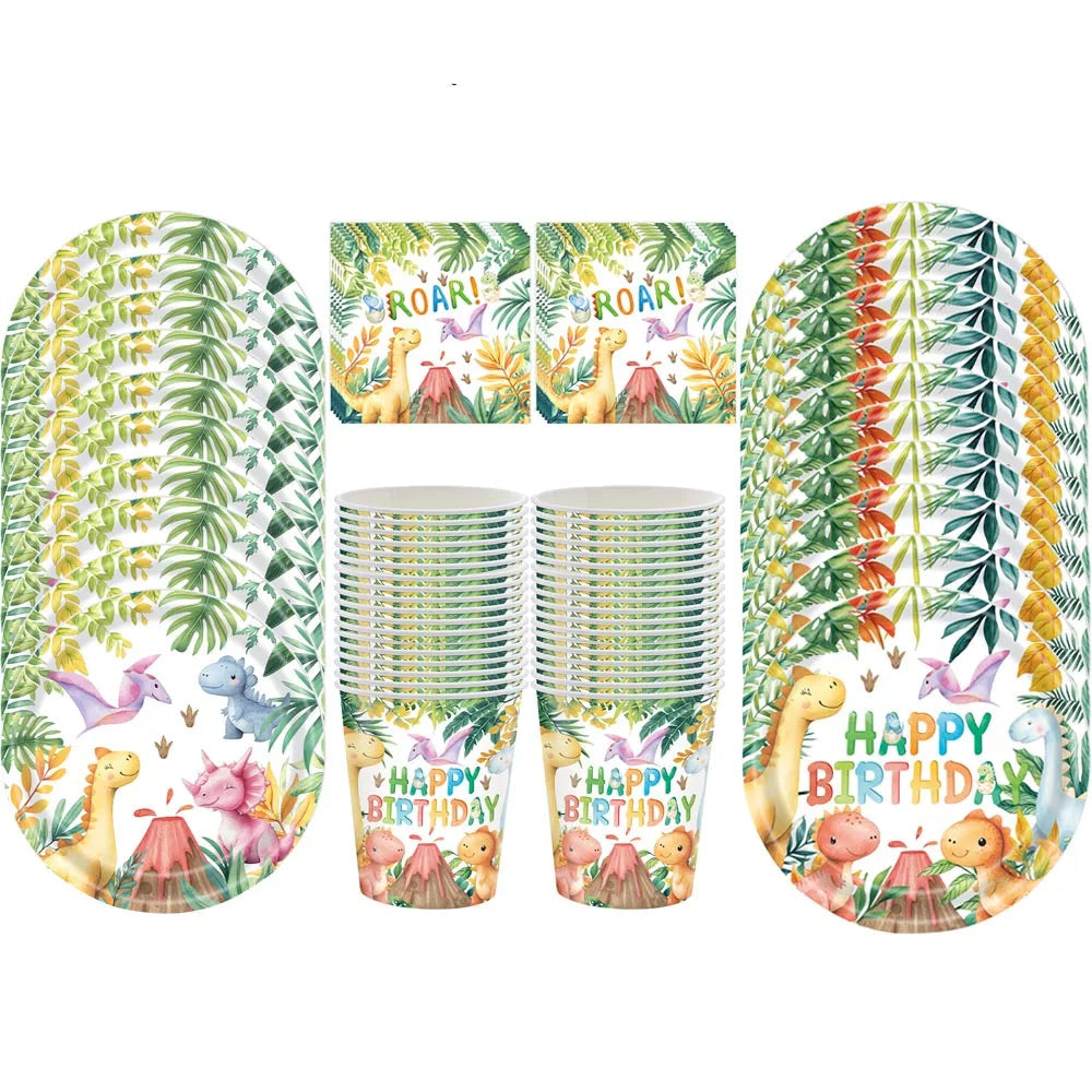Kit Vaisselle Happy Birthday Dinosaure Original