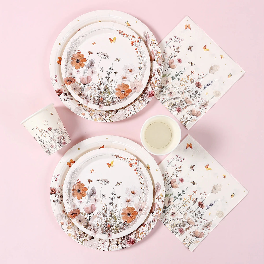 Kit Vaisselle Jetable Ambiance Printanière Fleuri