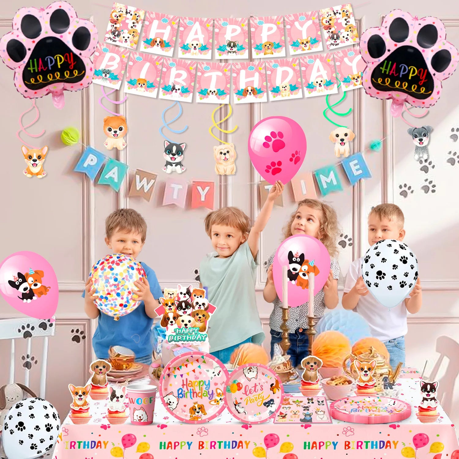Kit Vaisselle Thème Chien Papier 