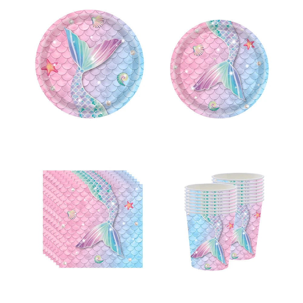 Kit Vaisselle Thème Sirène Pratique
