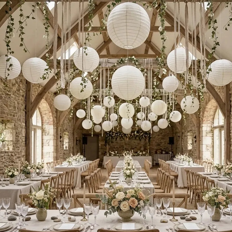Lampion Mariage Beige Elégante