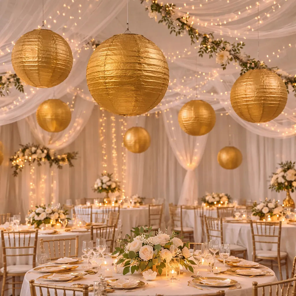 Lampion Mariage Doré