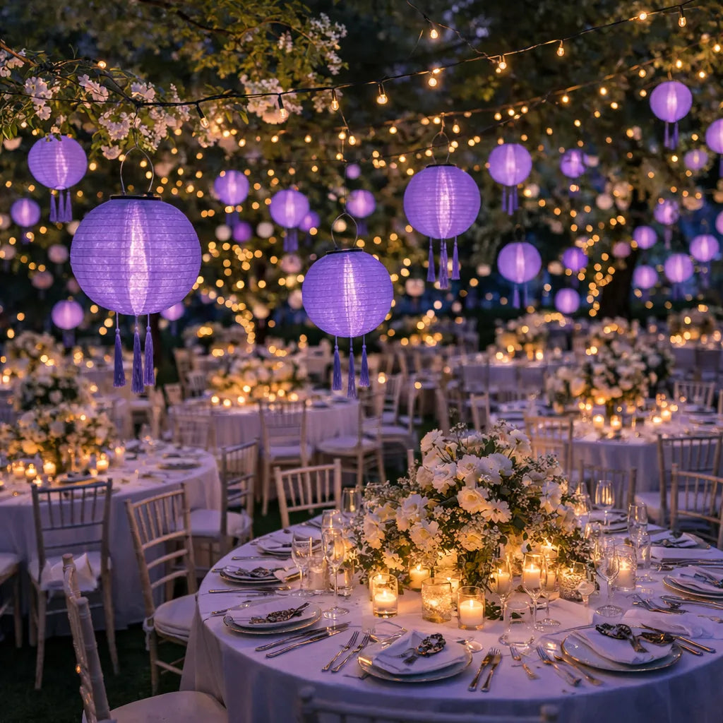 Lampion Mariage Lumineux Violet