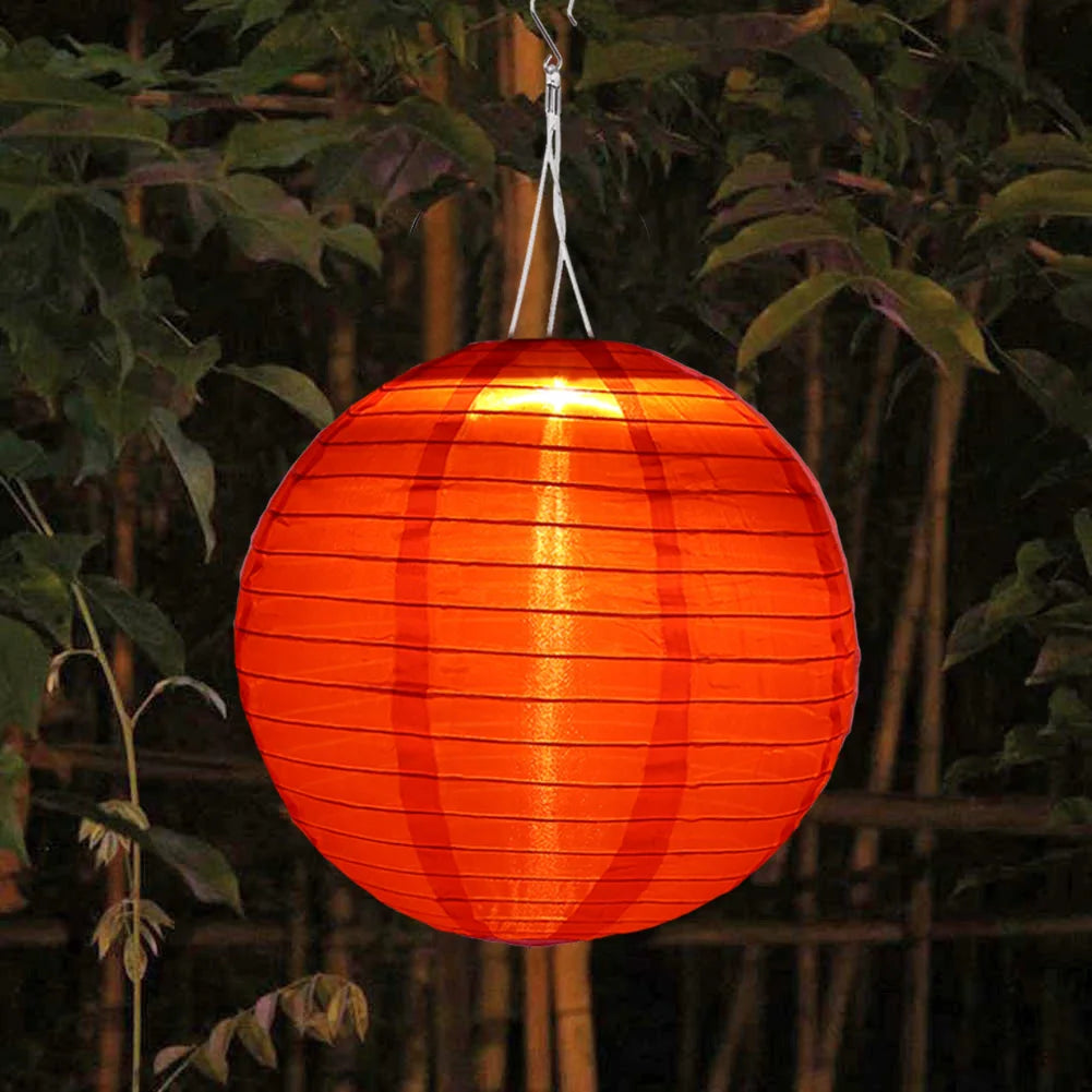 Lampion Mariage Lumineux en Tissu Rouge Design
