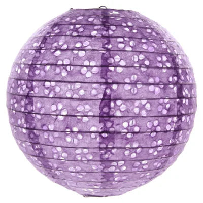 Lampion Violet Fleuri Ajouré Unique
